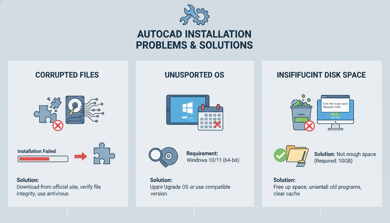 แก้ไขปัญหาทั่วไปที่อาจเกิดขึ้นขณะ ลง โปรแกรม AutoCAD: พร้อมวิธีแก้ไข
