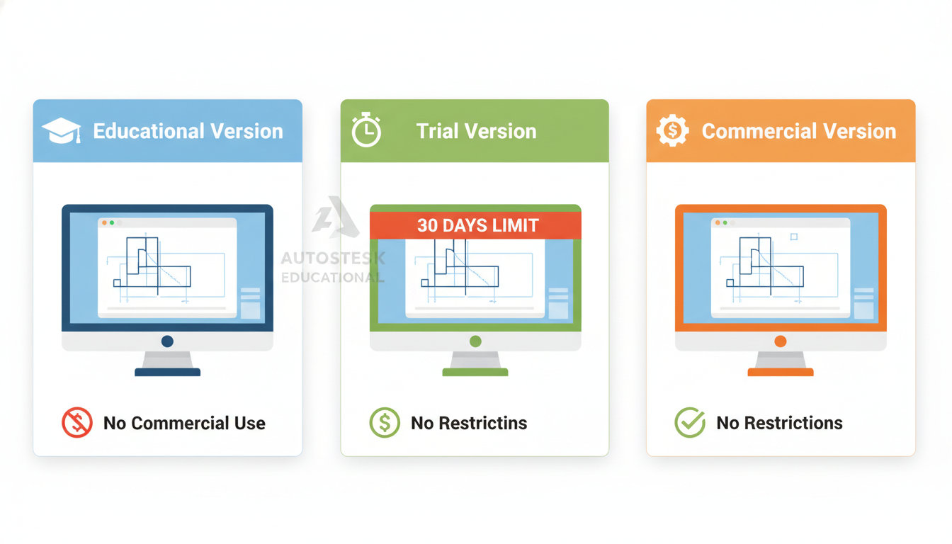 ความแตกต่างระหว่าง AutoCAD เวอร์ชันฟรีและเวอร์ชันเต็ม