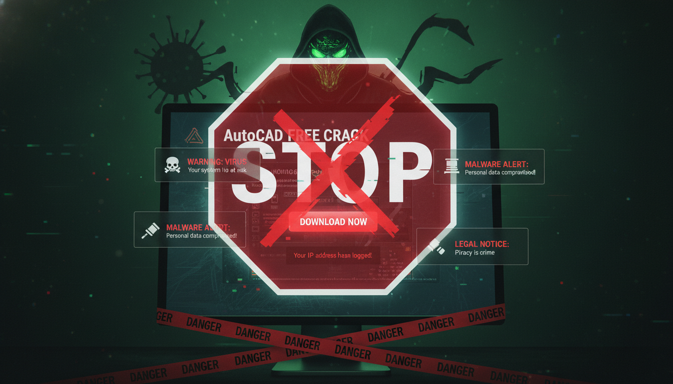 ข้อควรระวังก่อนตัดสินใจ โหลด โปรแกรม AutoCAD ฟรี จากแหล่งที่ไม่น่าเชื่อถือ