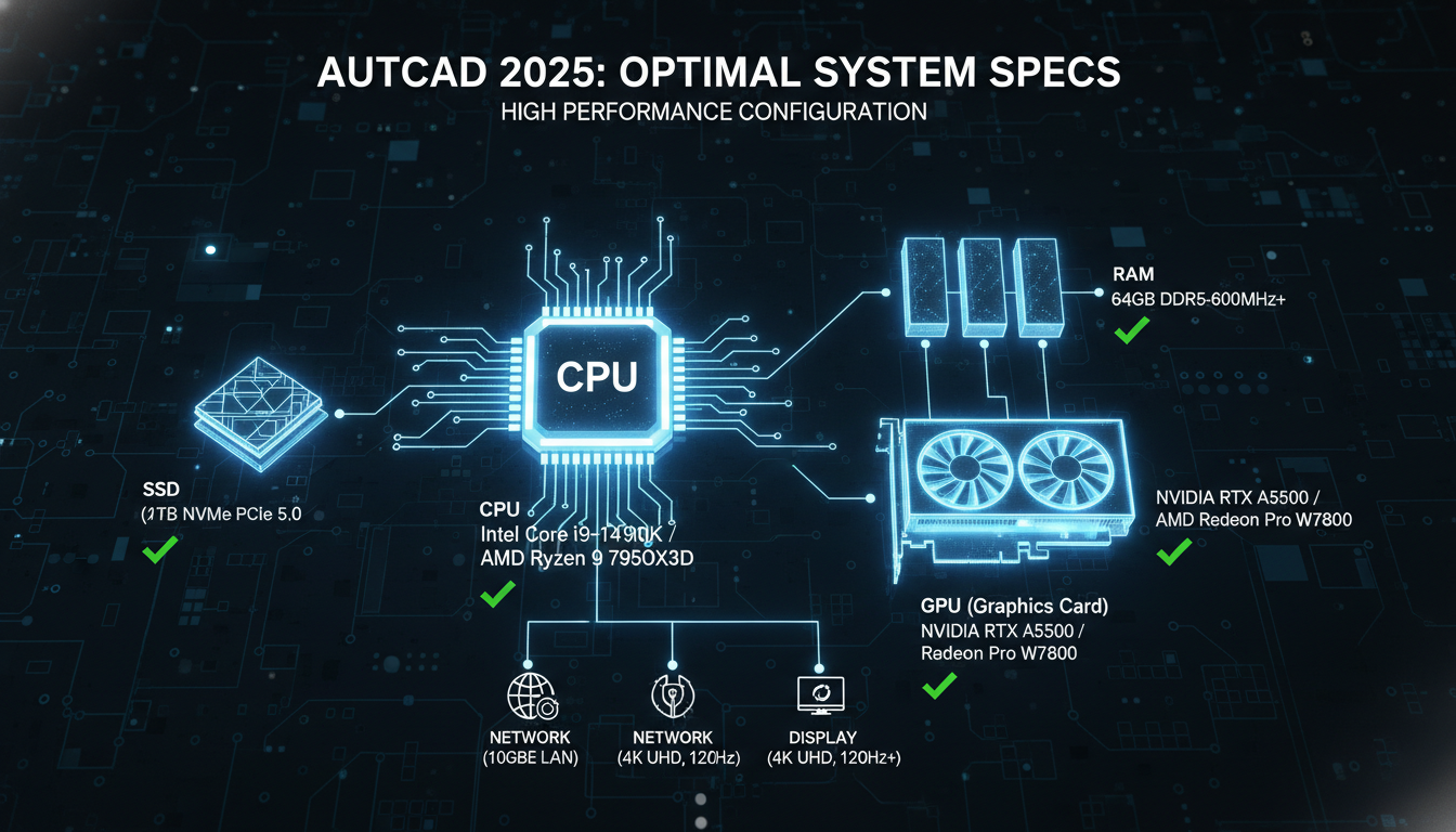 ความต้องการของระบบสำหรับการ ดาวน์โหลด AutoCAD 2025 ที่ราบรื่น