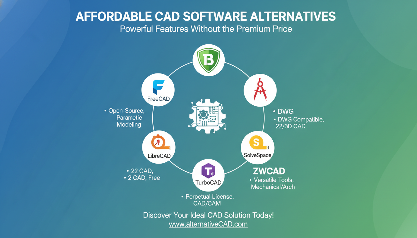 ทางเลือกอื่นแทนการดาวน์โหลด AutoCAD 2025 ฟรี ถาวร: ซอฟต์แวร์ CAD ราคาประหยัด