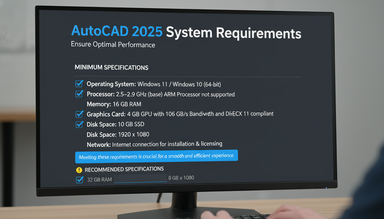 ความต้องการของระบบสำหรับ AutoCAD 2025: ตรวจสอบก่อนติดตั้ง