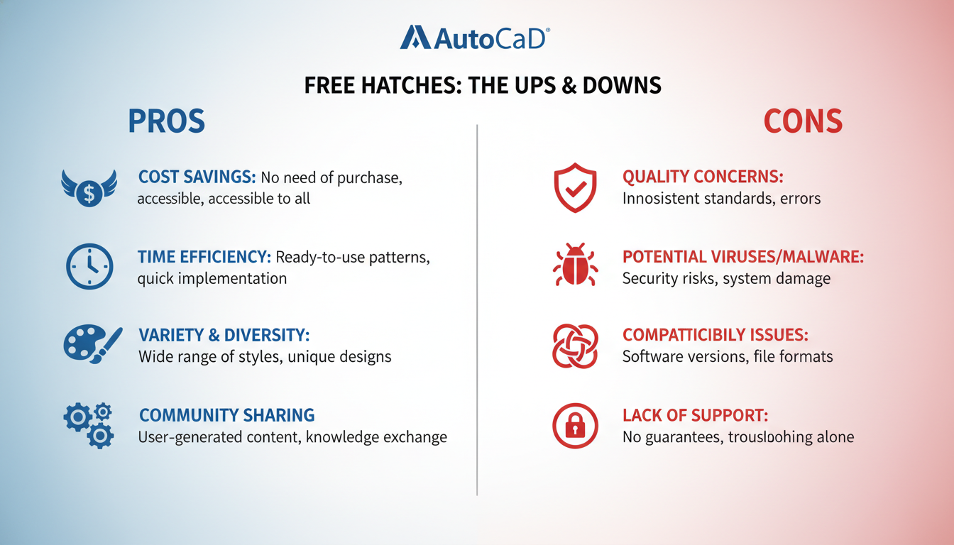 ข้อดีและข้อเสียของการโหลด Hatch AutoCAD ฟรี