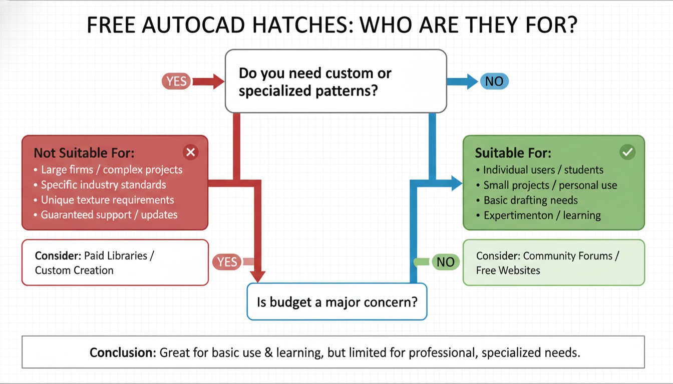 Hatch AutoCAD ฟรี: เหมาะสำหรับใคร และไม่เหมาะกับใคร?