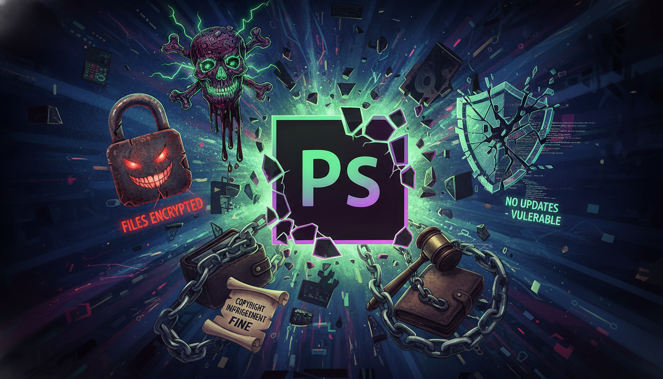อันตรายของการ โหลด Photoshop ฟรี ถาวร จากแหล่งที่ไม่เป็นทางการ