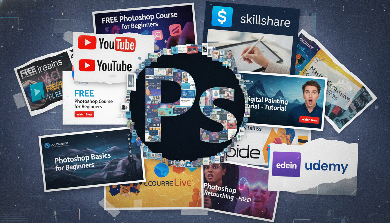 แหล่งเรียนรู้ โฟโต้ชอป ฟรี: คอร์สออนไลน์และวิดีโอสอน