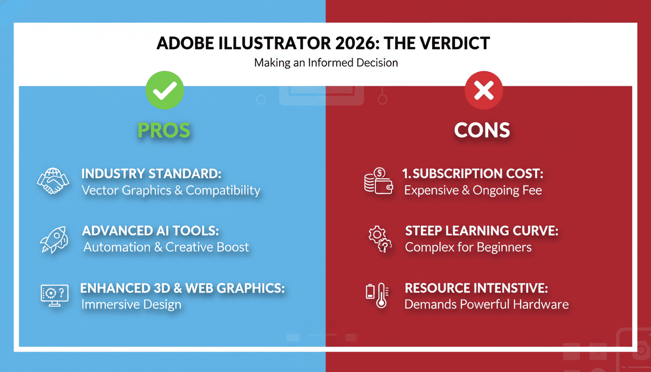 ข้อดีและข้อเสียของ Adobe Illustrator 2026 ที่ควรรู้ก่อนดาวน์โหลด