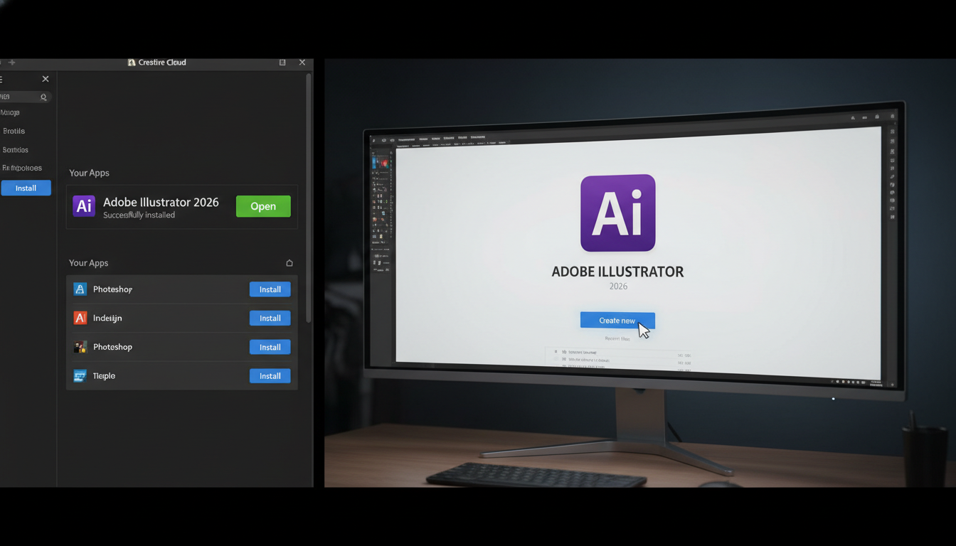 วิธีการติดตั้ง Adobe Illustrator 2026 หลังการ โหลด